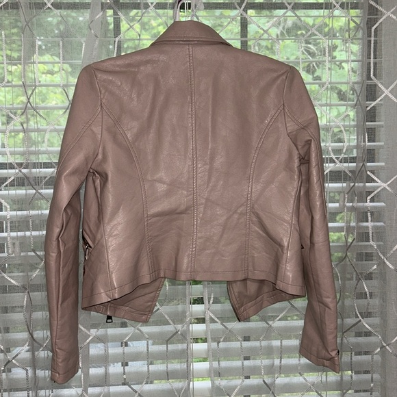 Urban Retro Pink Embroidery Pleather Jacket Size Small - Picture 3 of 3